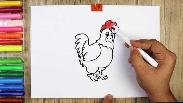 Bolalar uchun Xo'roz rasm chizish/Drawing Rooster for kids/Dibujar Gallo para niños смотреть онлайн