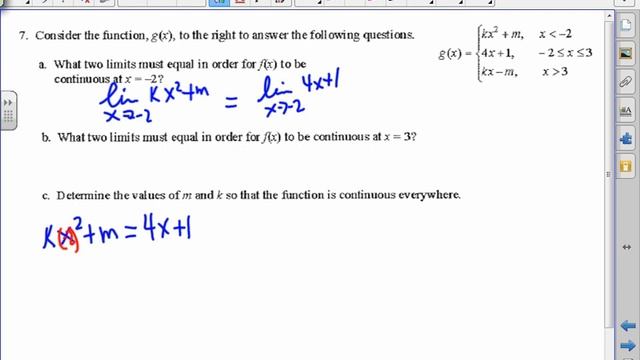 Worksheet on finding values of m, k, a to make a function continuous смотреть онлайн