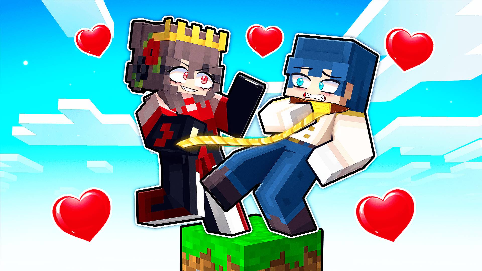 😱 Майнкрафт но ОДИН БЛОК Принцессы и Рыцаря! смотреть онлайн