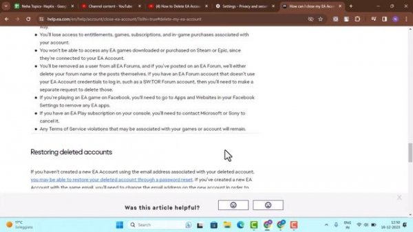 How To Delete EA Account !