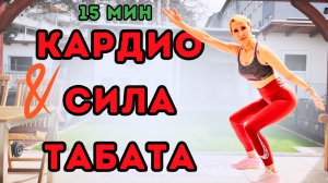 15 мин Табата: Кардио и Силовая Тренировка с Собственным Весом | Полноценная HIIT-тренировка стоя