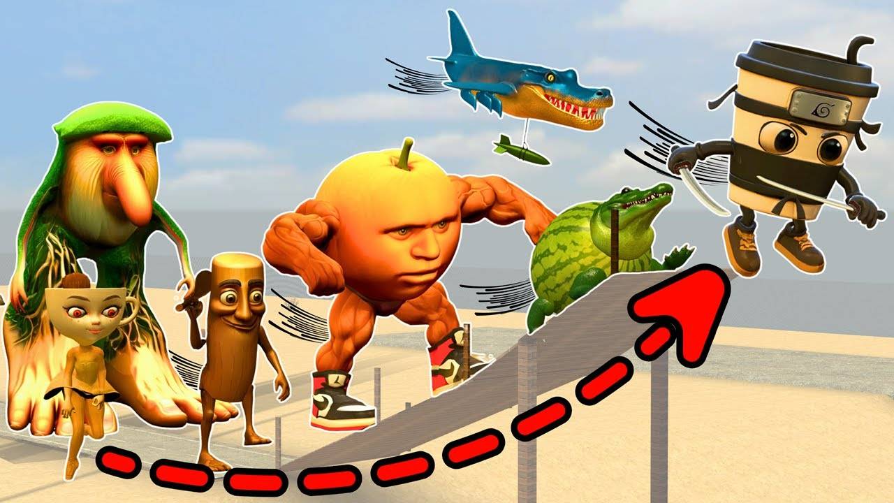 У КОГО САМЫЙ ДЛИННЫЙ ПРЫЖОК МЕЖДУ ВСЕМИ ИТАЛЬЯНСКИМИ МЕМАМИ BRAINROT В GARRY'S MOD смотреть онлайн