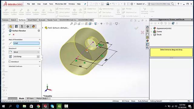 Solidworks Tutorial- Solidworks Revolved Surface смотреть онлайн