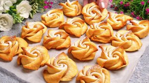 Проще простого! Творожные розы! Домашнее Печенье . Выпечка к чаю