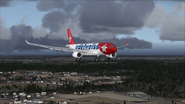 FSX Airbus A330 Edelweiss Air landing at Moscow airport смотреть онлайн