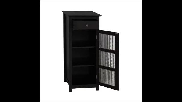 Elegant Home Fashions Chesterfield Collection Floor Cabinet with Cupboard and Drawer, Espresso смотреть онлайн