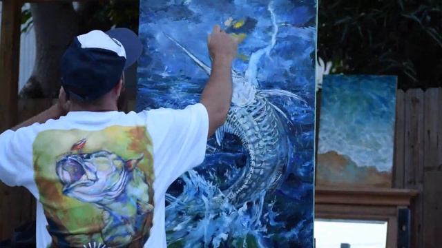 Marlin Painting Time Lapse, Oil on Canvas, Tom D'Auria смотреть онлайн