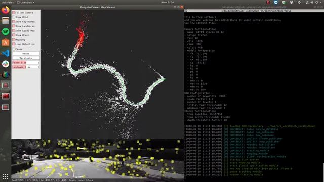 [Pseudo RGBD SLAM (3/3)] STEREO openvslam on kitti odometry seq 9 (offline), for comparison смотреть онлайн