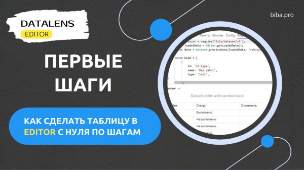 Как создать таблицу-чарт в DataLens Editor. Первые шаги.