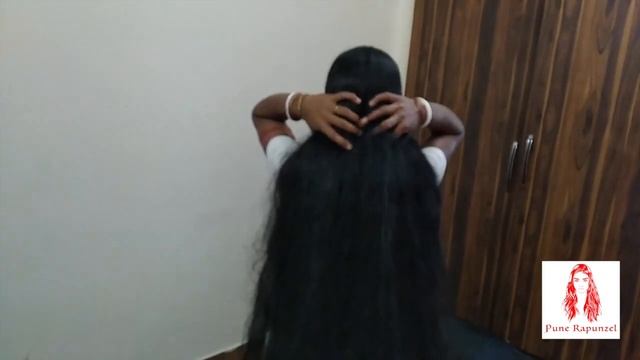 Knee length long hair flouting | Hair drying | hair play смотреть онлайн
