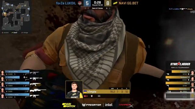 forZe vs NAVI: Легчайший КвадроКилл с M4A4 от KENSI, StarLadder CIS RMR смотреть онлайн