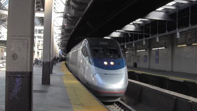 Acela Express w/ a FRIENDLY ENGINEER Departs Newark Penn 11/12/17 смотреть онлайн