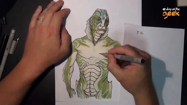 AMPHIBIAN MAN ! (The Shape of Water) Speed Drawing ✏️ Comic Book Style ✏️🦑 смотреть онлайн