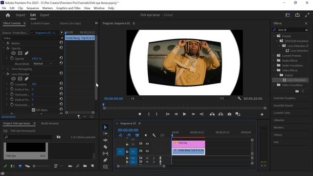FISHEYE LENS Effect - Premiere Pro 2023
