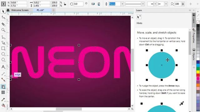 How To Make a NEON TEXT EFFECT in CorelDRAW #1 смотреть онлайн