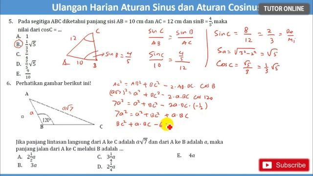 Ulangan Harian Aturan Sinus dan Aturan Cosinus смотреть онлайн