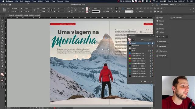 Curso de Indesign CC 2020 para iniciantes Completo - Como diagramar páginas de revista - Aula 07 смотреть онлайн
