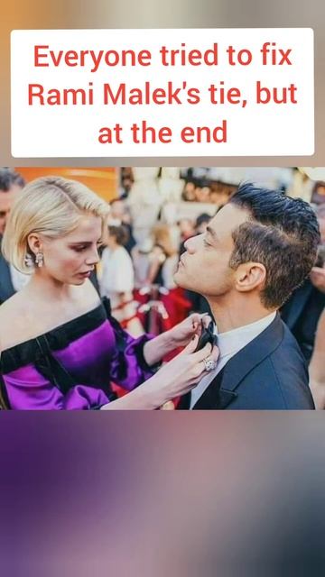 Everyone tried to fix Rami Malek's tie, but at the end tie won. смотреть онлайн