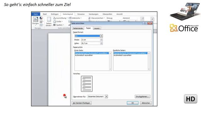 Word 2010: Papierformat wählen смотреть онлайн