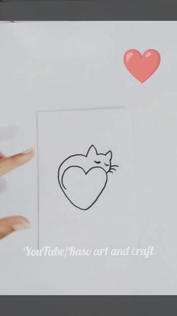 Draw Cute Cat With Heart 💖 / Draw Cute Sleepy 😴 Cat / #shorts #youtubeshorts смотреть онлайн