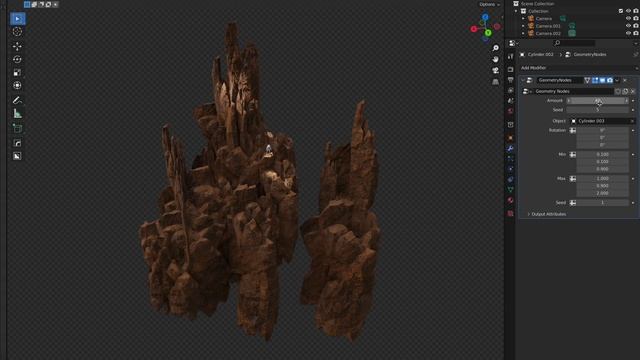 pointy rock Cliff Blender 3 1 Geomerty Nodes смотреть онлайн
