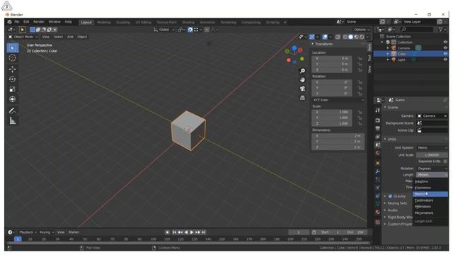 How to convert Units Meter To Millimeter in Blender смотреть онлайн