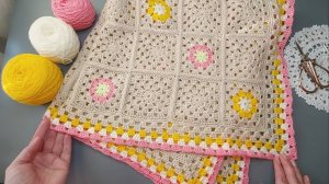 Детский плед крючком из мотивов. МК для начинающих.