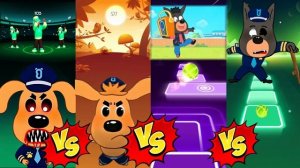 Sheriff Labrador Team 🆚 Sheriff Labrador Exe Team | Tiles Hop EDM Rush Who is the best?