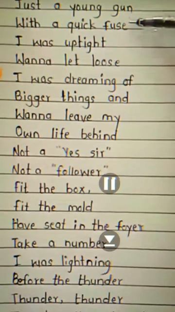 Thunder lyrics #imaginedragon #lyrics #handwriting #trend смотреть онлайн