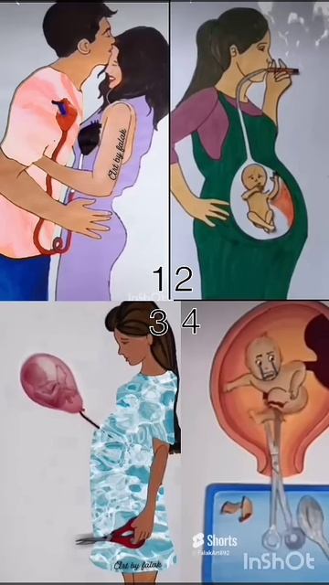 4 in 1 deep meaning video about pregnancy time #baby #drawing #art by falak #short смотреть онлайн