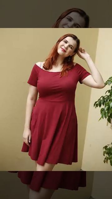Off The Shoulder Short Sleeve Flared Cocktail Skater Dress