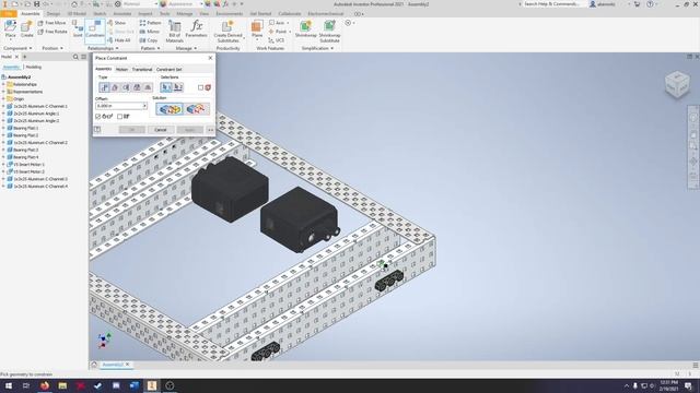 VEX Inventor Assemblies Tutorial: Attaching A V5 Smart Motor