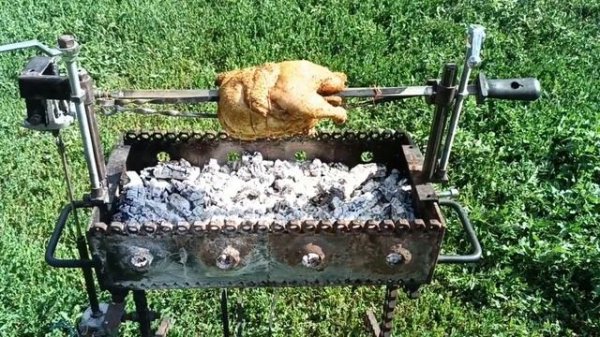 Курица на вертеле ( мангал с электроприводом)