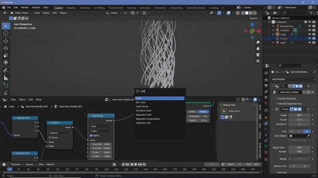 Abstract Neon Curves - Blender Tutorial смотреть онлайн