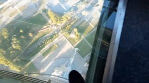 Телебашня Останкино. Панорамный вид и прозрачный пол.