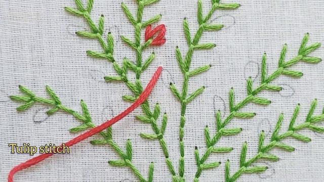 VERY EASY TULIP STITCH FLOWER HAND EMBROIDERY FOR BEGINNERS смотреть онлайн
