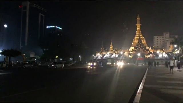 Night View Of Sule Pagoda