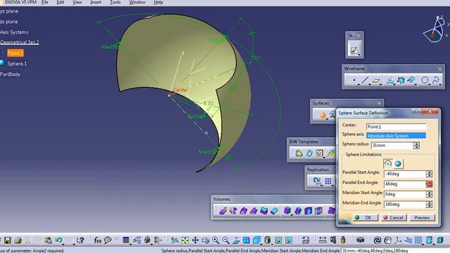 EXTRUDE REVOLVE SPHERE CYLINDER CATIA V5 смотреть онлайн