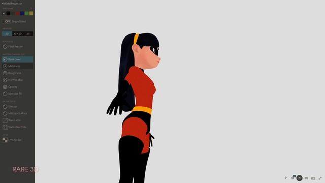 Violet Parr - Invisible Girl (Incredibles 2) T-Pose 3D Model