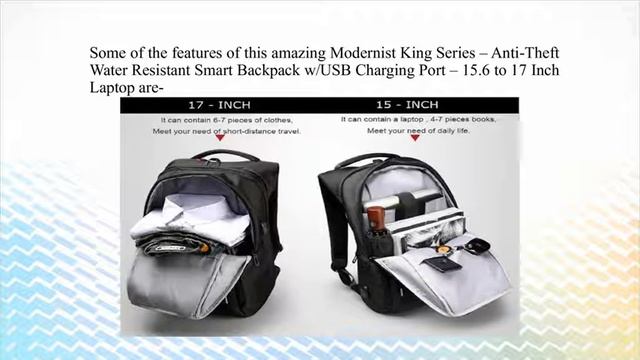 Modernist King Series – Anti-Theft Water Resistant Smart Backpack – 15.6 to 17 Inch Laptop смотреть онлайн