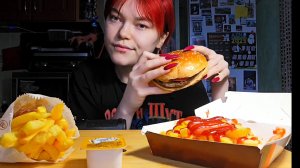 Мукбанг | Бургер Кинг. Роял Фри по-испански и Картошечка с колбасками чориззо  | Обжор Асмр