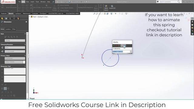 Curve spring tutorial in Solidworks смотреть онлайн