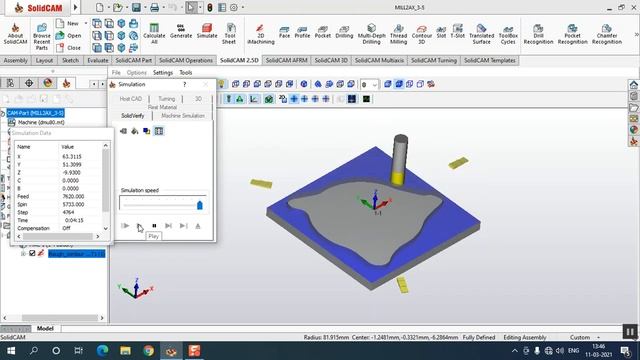 Solidcam 2019 i machining tutorial | Solidworks cam | Solidcam open pocket i machining смотреть онлайн