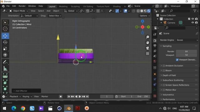 Blender Tutorial | Create grass and wind in blender смотреть онлайн