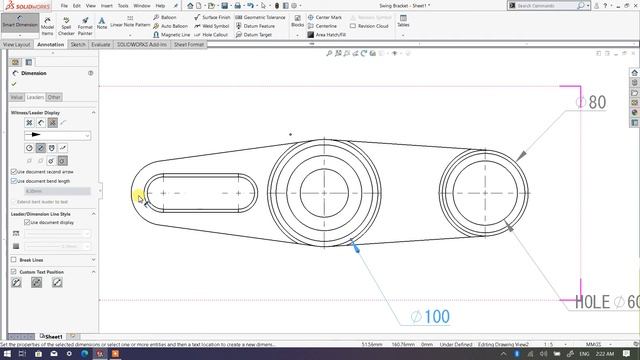 2D Technical Engineering Drawing in SolidWorks смотреть онлайн