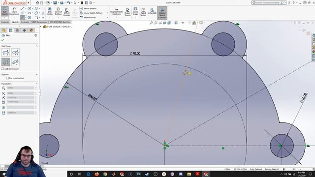 Solidworks 9- Examples in Sketch Arrays смотреть онлайн