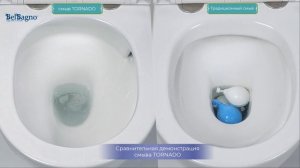 Эффективность унитазов BelBagno со смывом TORNADO