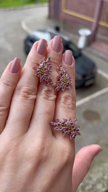 Фаворит сегодняшнего дня🌿Комплект Веточки🍇Серебро🌿Аметист🍇Турмалин🌿 смотреть онлайн