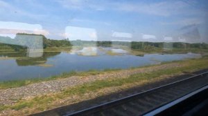 An ambient russian train ride! Syzran - Samara. Volga and Samara rivers. View from train window.