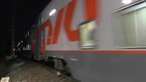 Электровоз ЭП20-001 с двухэтажным поездом Адлер - Москва